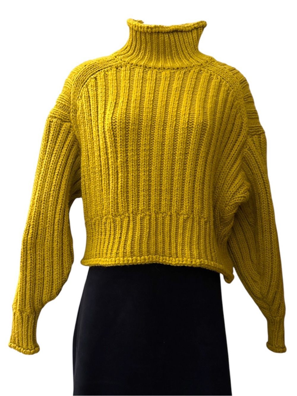 H&M Chunky Ribbed Cropped Turtleneck Sweater